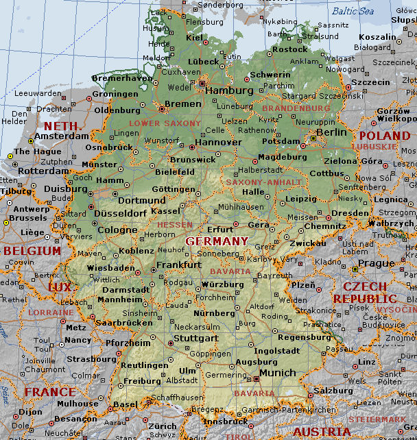 Map Of Germany With Cities. of germany cities and road